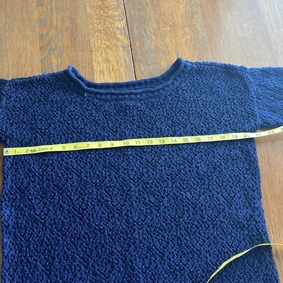 L.A. Hearts Sweater Blue Open Weave Navy Size M/L Long Sleeves Crew Neck - Picture 7 of 14